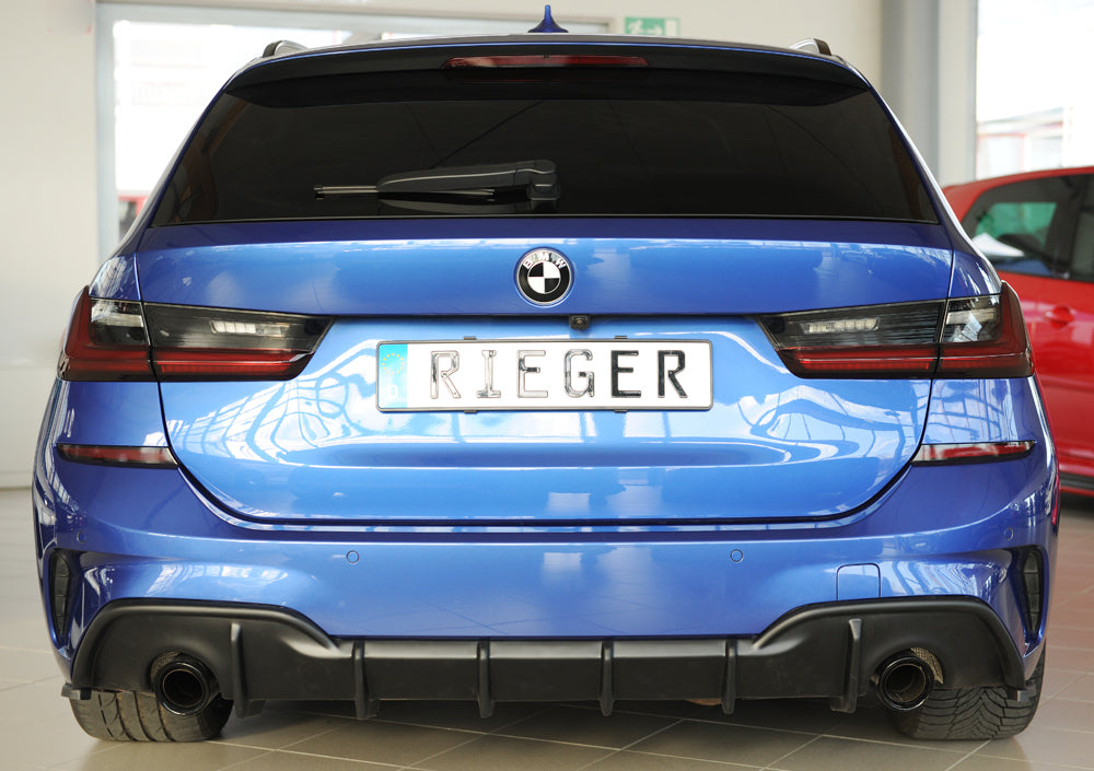 BMW 3er G21  (G3K) Rieger Heckeinsatz für orig. Endrohr li. u. re., (90mm ø), ABS, für Fzg. mit M-Sport-Paket, ohne Anhäng...