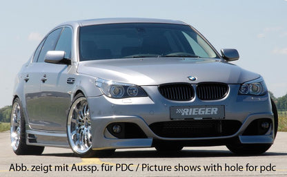 BMW 5er E60 Rieger Spoilerstoßstange  ABS, für Fzg. mit Scheinwerferreinigungsanlage, 
inkl. Alugitter, Montagezubehör, ABE
