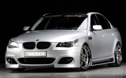 BMW 5er E60 Rieger Spoilerstoßstange (wie 53611) für Facelift 2008- ABS, für Fzg. mit Scheinwerferreinigungsanlage, Einparkhilfe (PDC), 
inkl. Alugitter, Montagezubehör