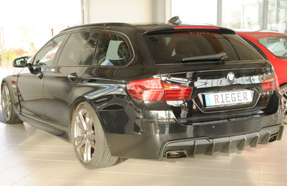 BMW 5er F11  (5K) Rieger Heckeinsatz (für Fzg. mit AHK) für orig. Endrohrblende li. u. re., (550i / 550i xDrive / M550d xD...