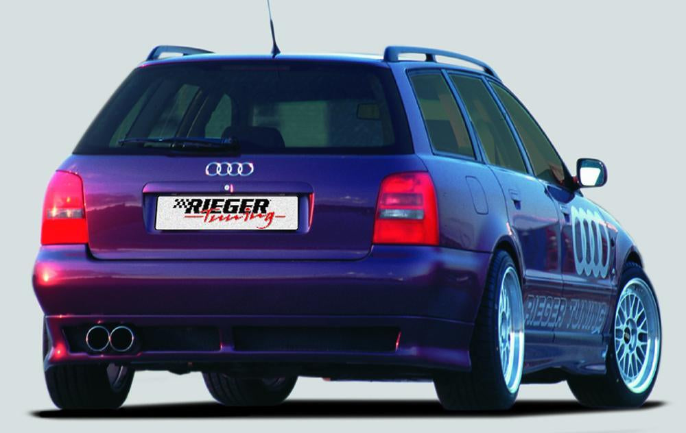 Audi A4 (B5) Rieger Heckansatz ab Modell 1999, nicht für Parkdistance-Control flache Version, ABS, 
inkl. Alugitter, Gutachten, Montagezubehör