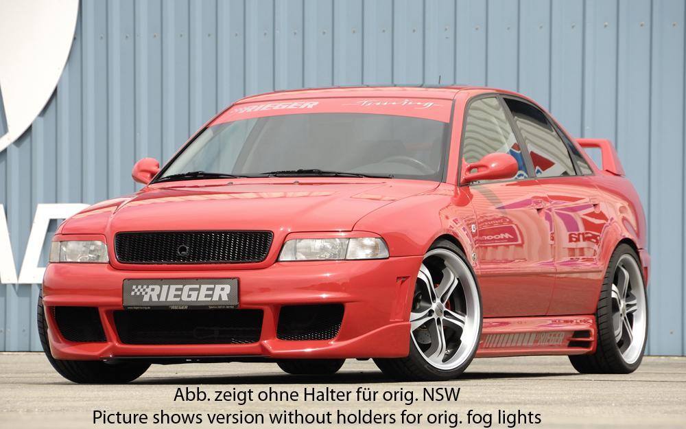 Audi A4 (B5) Rieger Spoilerstoßstange RS-Four-Look   mit Halter f. orig. NSW, ABS, 
inkl. Alugitter, Montagezubehör, ABE
