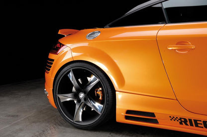 Audi TT (8J) Rieger Seitenschweller  links, mit Schacht und 2 Ausschnitten, ABS, für Fzg. mit S-Line Exterieur und ohne S-Line Exterieur, 
inkl. Alugitter, Gutachten, Montagezubehör