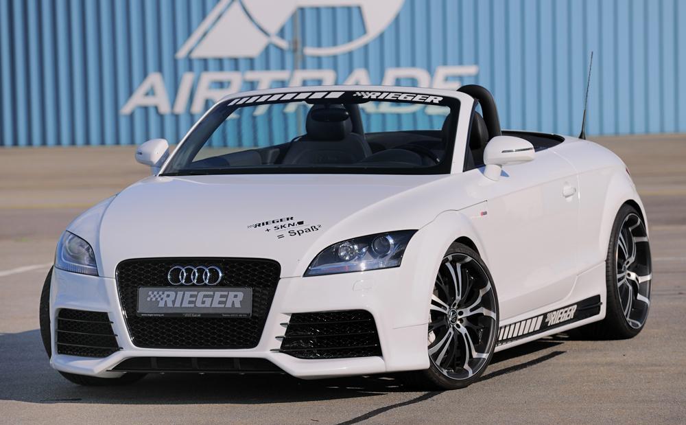 Audi TT (8J) Rieger Spoilerstoßstange  ABS, für Fzg. mit Scheinwerferreinigungsanlage, S-Line Exterieur und ohne S-Line Exterieur, 
inkl. Alugitter, Montagezubehör, ABE

Achtung: Grill muss separat bestellt werden!