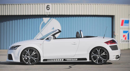 Audi TT (8J) Rieger Spoilerstoßstange  ABS, für Fzg. mit Scheinwerferreinigungsanlage, S-Line Exterieur und ohne S-Line Exterieur, 
inkl. Alugitter, Montagezubehör, ABE

Achtung: Grill muss separat bestellt werden!