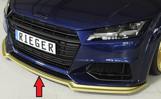 Audi TT (8J-FV/8S) Rieger Spoilerschwert für orig. S-Line-Frontschürze für orig. Frontschürze, ABS, für Fzg.für orig. Frontschürze, ABS, für Fzg.
mit S-Line Exterieur (bis Facelift), 
ohne S-Line Exterieur (ab Facelift),
inkl. Montagezubehör, ABE