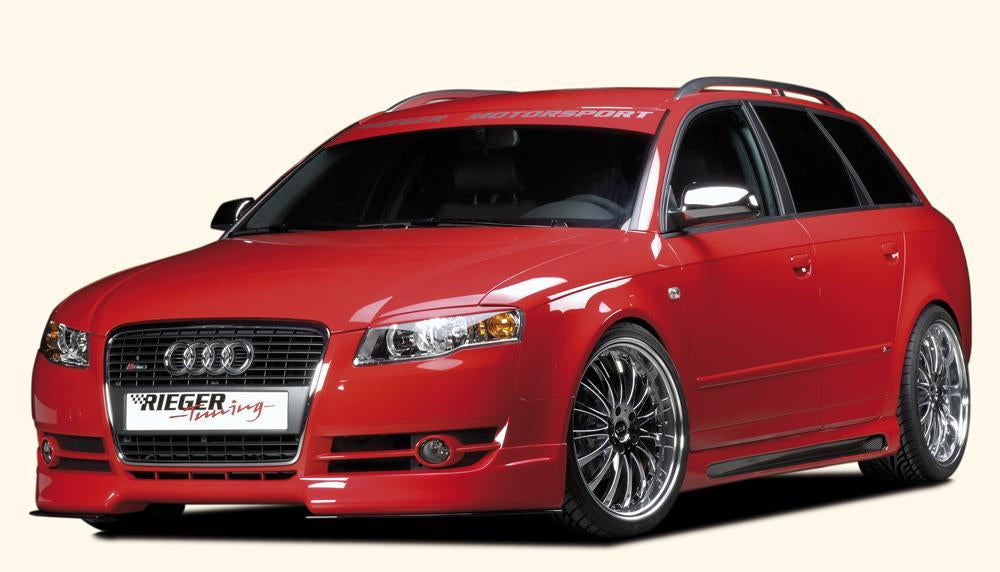 Audi A4 (8E) Typ B7 Rieger Spoilerlippe -> nur passend für 5 kleine Schächte unterm Grill! ABS, für Fzg. ohne S-Line Exterieur, 
inkl. Montagezubehör, ABE