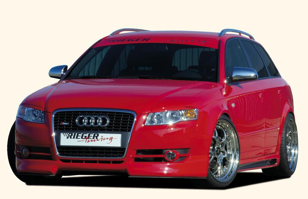 Audi A4 (8E) Typ B7 Rieger Spoilerlippe -> nur passend für 5 kleine Schächte unterm Grill! ABS, für Fzg. ohne S-Line Exterieur, 
inkl. Montagezubehör, ABE