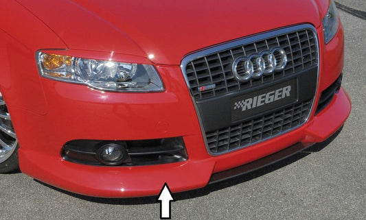 Audi A4 (8E) Typ B7 Rieger Spoilerlippe   Nur für S-Line Exterieur ABS, für Fzg. mit S-Line Exterieur, 
inkl. Montagezubehör, ABE