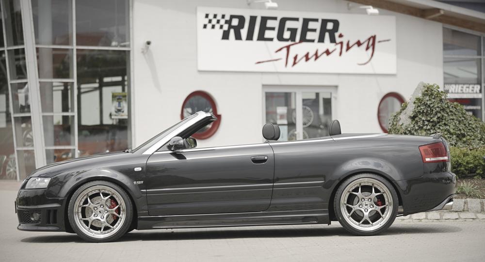 Audi A4 (8H) Rieger Spoilerstoßstange  mit seitlichen Lüftungsschlitzen, mit Halter f. orig. NSW, ABS, für Fzg. mit Scheinwerferreinigungsanlage, 
inkl. Montagezubehör, ABE