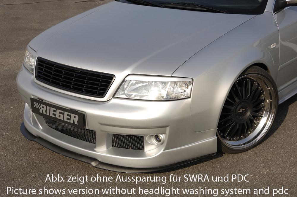 Audi A6 (4B) Rieger Spoilerstoßstange S6-Look  -> bis Bj. 2001, nicht für V8! ABS, für Fzg. mit Scheinwerferreinigungsanlage, 
inkl. Alugitter, Montagezubehör, ABE