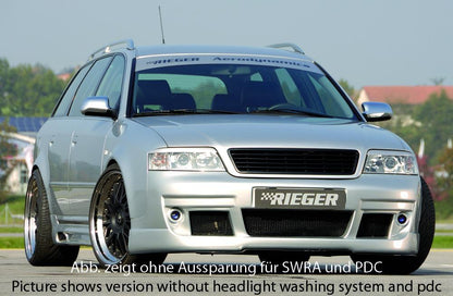 Audi A6 (4B) Rieger Spoilerstoßstange S6-Look  -> bis Bj. 2001, nicht für V8! ABS, für Fzg. mit Einparkhilfe (PDC), 
inkl. Alugitter, Montagezubehör, ABE