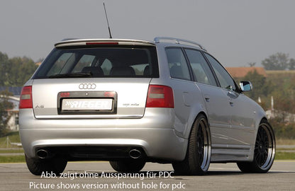 Audi A6 (4B) Rieger Heckansatz S6-Look -> ab Bj. 2002 ABS, für Fzg. mit Einparkhilfe (PDC), 
inkl. Gutachten, Montagezubehör