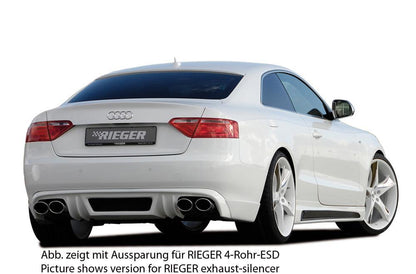 Audi A5 (B8/B81) Rieger Heckschürzenansatz  für orig. Endrohr li. u. re., ABS, für Fzg. ohne S-Line Exterieur, 
inkl. Alugitter, Montagezubehör, Gutachten