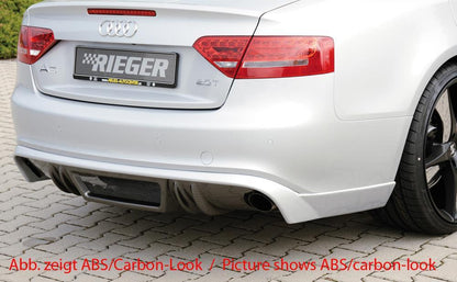 Audi A5 (B8/B81) Rieger Heckschürzenansatz  für orig. Endrohr li. u. re., ABS, für Fzg. mit S-Line Exterieur, 
inkl. Alugitter, Montagezubehör, Gutachten