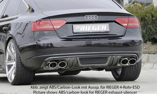 Audi A5 (B8/B81) Rieger Heckeinsatz  für orig. Endrohr li. u. re., ABS, für Fzg. ohne S-Line Exterieur, 
inkl. Alugitter, Montagezubehör, Gutachten