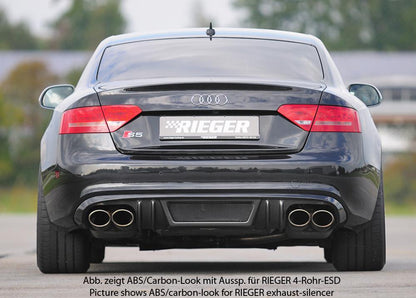 Audi A5 (B8/B81) Rieger Heckeinsatz  für orig. Doppelendrohr li u. re, ABS, für Fzg. mit S-Line Exterieur, 
inkl. Alugitter, Montagezubehör, Gutachten