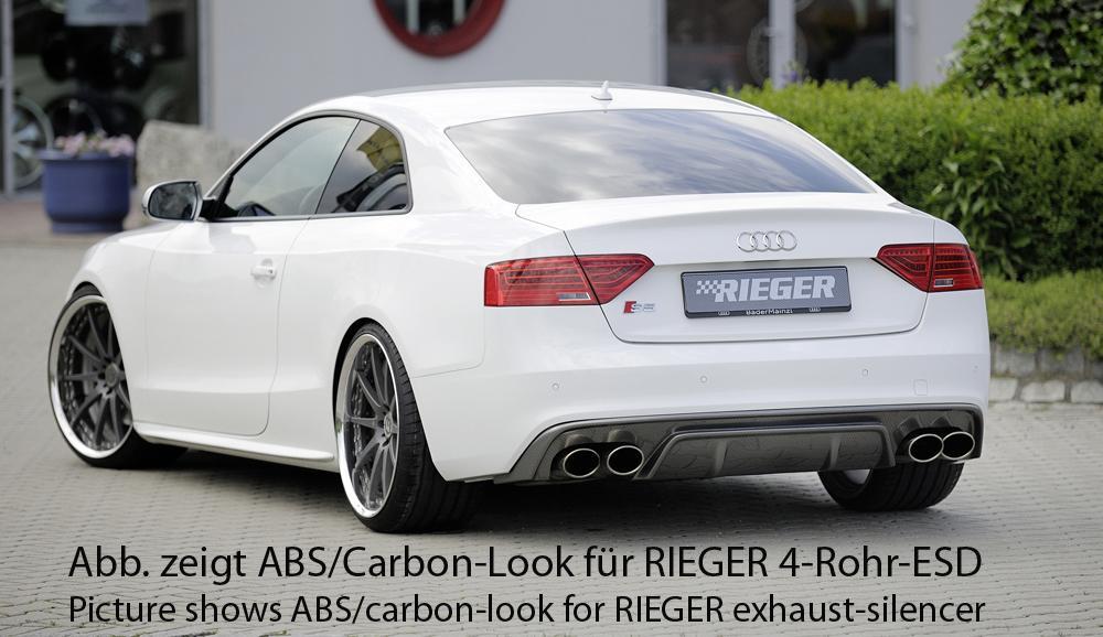 Audi A5 (B8/B81) Rieger Heckeinsatz  für orig. Doppelendrohr li, ABS, für Fzg. mit S-Line Exterieur, 
inkl. Montagezubehör, Gutachten