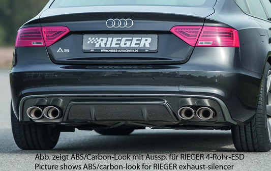 Audi A5 (B8/B81) Rieger Heckeinsatz  für orig. Endrohr li. u. re., ABS, für Fzg. mit S-Line Exterieur, 
inkl. Montagezubehör, Gutachten