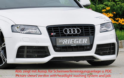 Audi A4 (B8/B81) Rieger Spoilerstoßstange  ABS, für Fzg. mit Scheinwerferreinigungsanlage, S-Line Exterieur und ohne S-Line Exterieur, 
inkl. Montagezubehör, ABE