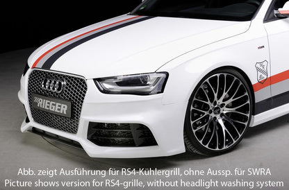 Audi A4 (B8/B81) Rieger Spoilerstoßstange nur für A4-Grill bzw. S4-Grill ABS, für Fzg. mit Scheinwerferreinigungsanlage, S-Line Exterieur und ohne S-Line Exterieur, 
inkl. Montagezubehör, Alugitter, ABE