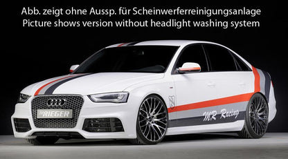 Audi A4 (B8/B81) Rieger Spoilerstoßstange nur in Verbindung mit RS4-Grill ! ABS, für Fzg. mit Scheinwerferreinigungsanlage, S-Line Exterieur und ohne S-Line Exterieur, 
inkl. Montagezubehör, Alugitter, ABE