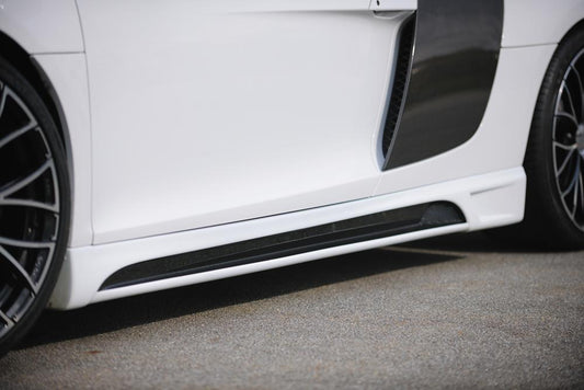 Audi R8 (42) Rieger Carbon-Seitenschweller  rechts, mit Schacht, mit Ausschnitt, Carbon, 
inkl. Alugitter, Montagezubehör, Gutachten