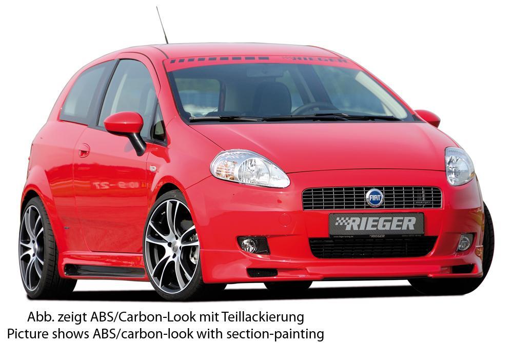 Fiat Grande Punto (199) Rieger Seitenschweller    links, mit Schacht, mit Ausschnitt, ABS, 
inkl. Alugitter, Montagezubehör, Gutachten