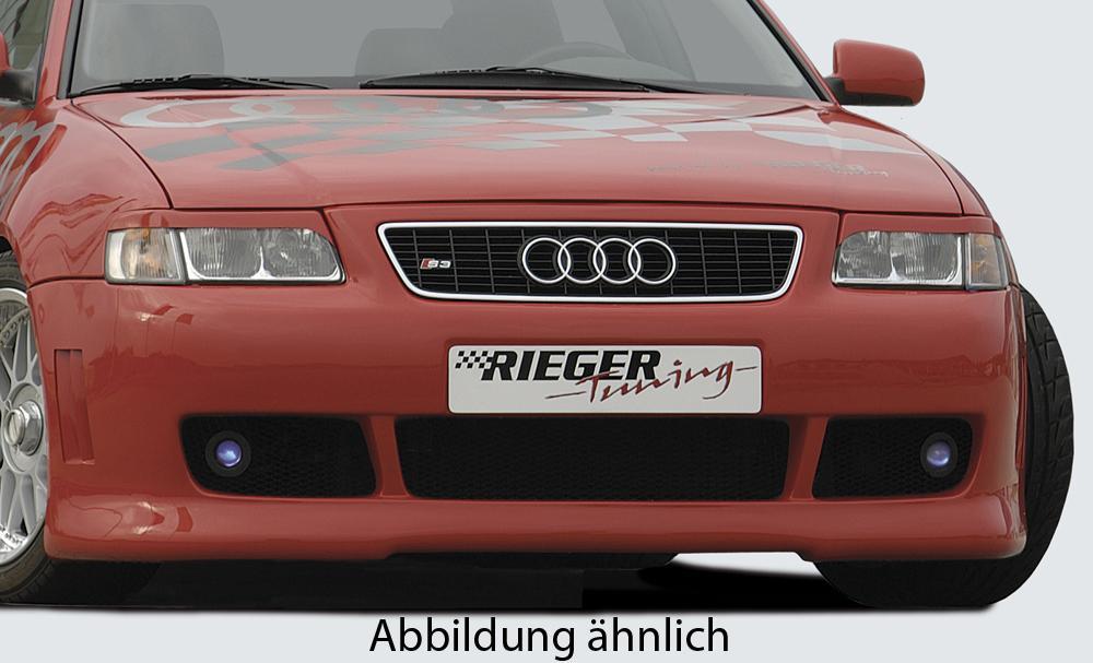 Audi A3 (8L) Rieger Spoilerstoßstange S3-Look für orig. S3 Grilleinsatz, ohne NSW-Halterung mit integr. Kühlergrilleinfassung, ABS, für Fzg. mit Scheinwerferreinigungsanlage, 
inkl. Alugitter, Montagezubehör, ABE