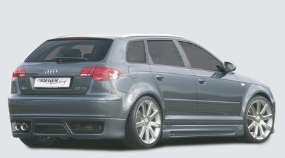 Audi A3 (8P) Rieger Seitenschweller  rechts, mit Schacht, mit Ausschnitt, ABS, 
inkl. Alugitter, Montagezubehör, ABE