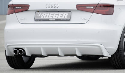 Audi A3 (8V) Rieger Heckeinsatz  für Doppelendrohr li., ABS, für Fzg. ohne S-Line Exterieur, 
inkl. Montagezubehör, Gutachten