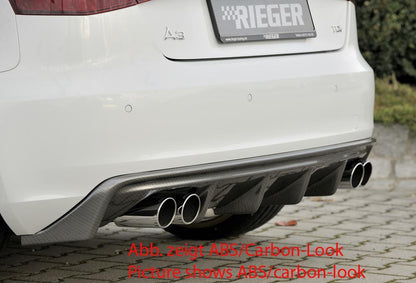 Audi A3 (8V) Rieger Heckeinsatz  für Doppelendrohr li. u. re., ABS, für Fzg. ohne S-Line Exterieur, 
inkl. Montagezubehör, Gutachten