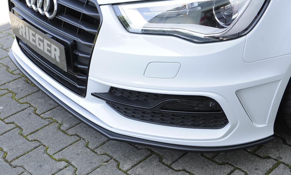 Audi A3 (8V) Rieger Spoilerschwert für orig. S-Line Frontschürze gerade Version, für orig. Frontschürze, ABS, für Fzg. mit S-Line Exterieur, 
inkl. Montagezubehör, ABE