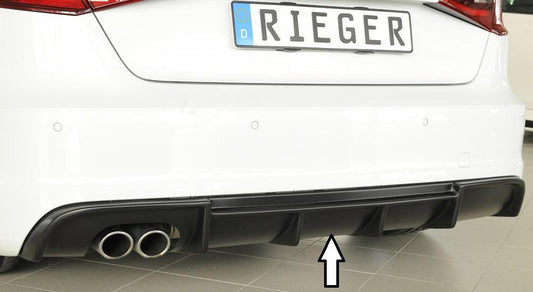 Audi A3 (8V) Rieger Heckeinsatz  für Doppelendrohr li., ABS, für Fzg. mit S-Line Exterieur, 
inkl. Montagezubehör, Gutachten