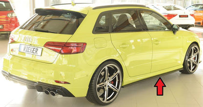 Audi A3 (8V) Rieger Seitenschwelleransatz für S-Line-Schweller / S3-Schweller rechts, für orig. Seitenschweller, ABS, für Fzg. mit S-Line Exterieur, 
inkl. Montagezubehör, Gutachten