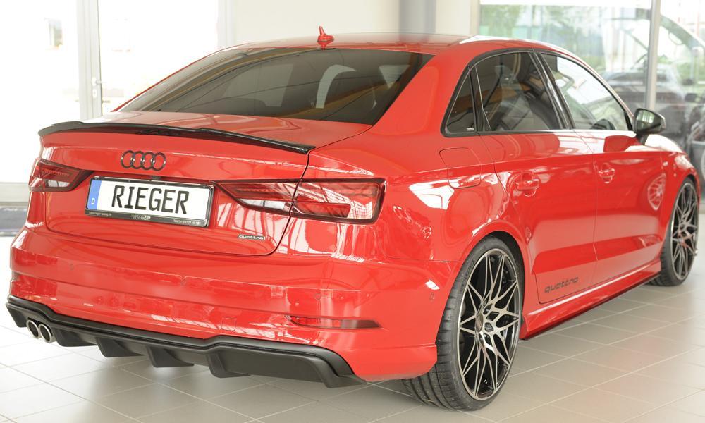 Audi A3 (8V) Rieger Heckeinsatz  für Doppelendrohr li., ABS, für Fzg. mit S-Line Exterieur, 
inkl. Montagezubehör, Gutachten