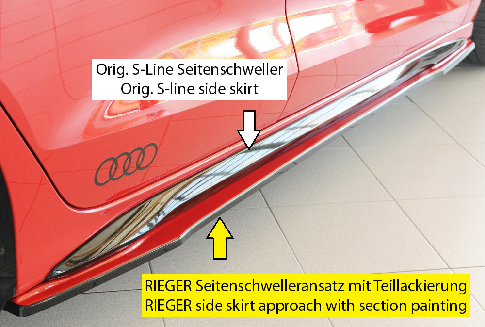 Audi A3 S3 (GY) Rieger Seitenschwelleransatz rechts, für orig. Seitenschweller, ABS, für Fzg. mit S-Line Exterieur, 
inkl....