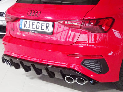 Audi A3 (GY) Rieger Heckeinsatz für Doppelendrohr li. u. re., (4x100x81mm oval), ABS, für Fzg. mit S-Line Exterieur, 
inkl...