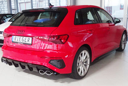 Audi A3 (GY) Rieger Heckeinsatz für Doppelendrohr li. u. re., (4x100x81mm oval), ABS, für Fzg. mit S-Line Exterieur, 
inkl...