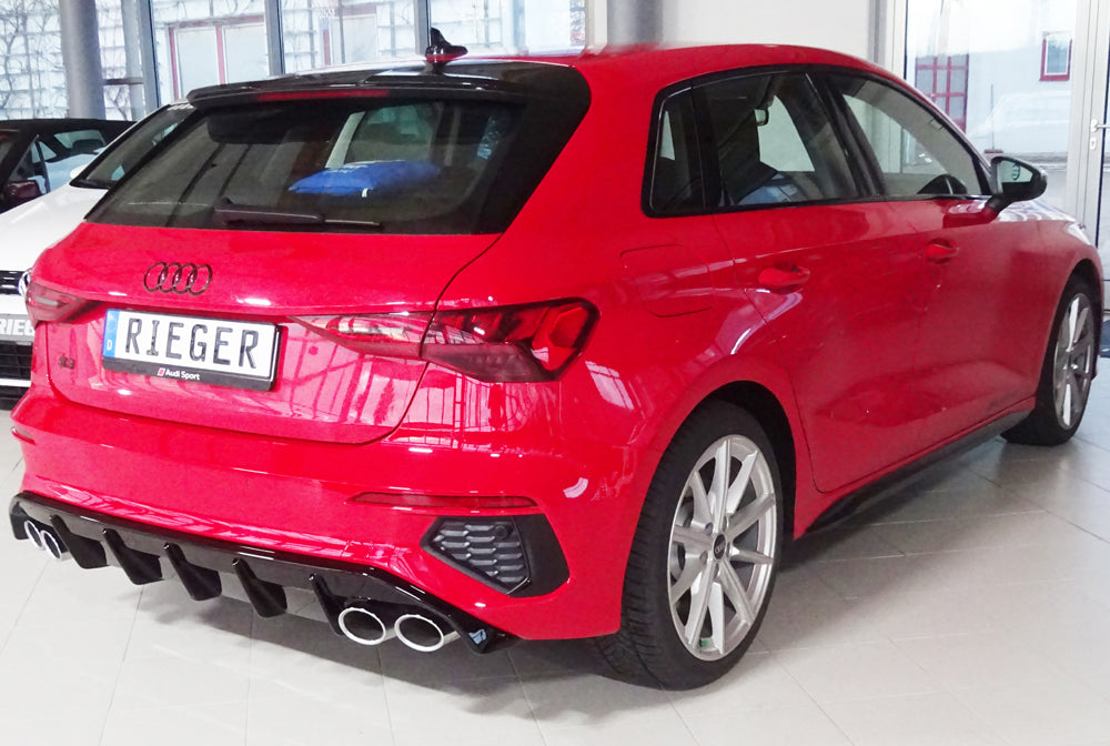 Audi A3 S3 (GY) Rieger Heckeinsatz für Doppelendrohr li. u. re., (4x100x81mm oval), ABS, für Fzg. mit S-Line Exterieur, 
i...