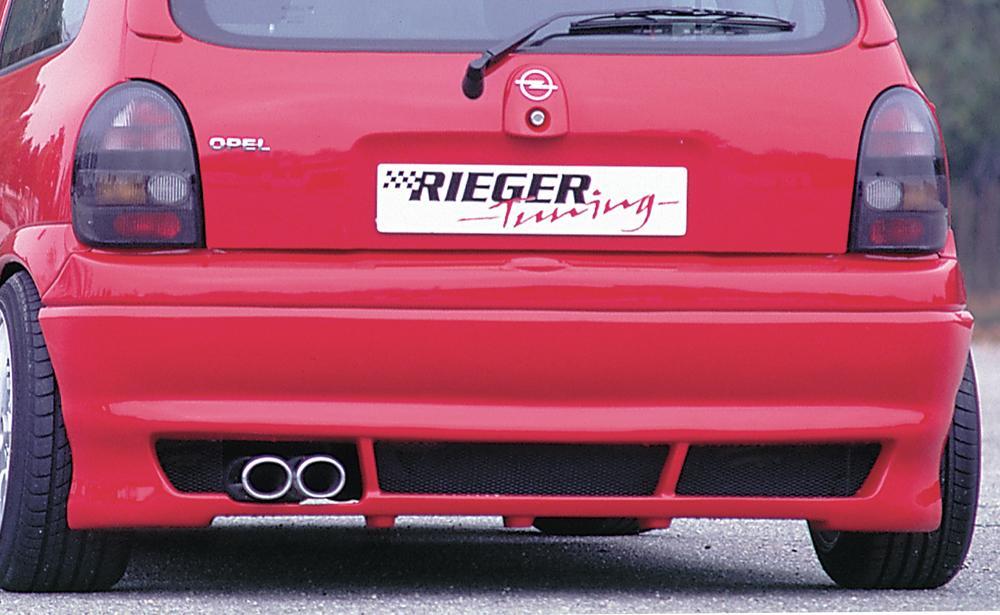 Opel Corsa B Rieger Heckansatz Variante 1  NICHT: GSI/geschl.Abschleppöse/DTM-ESD ABS, 
inkl. Alugitter, Gutachten, Montagezubehör