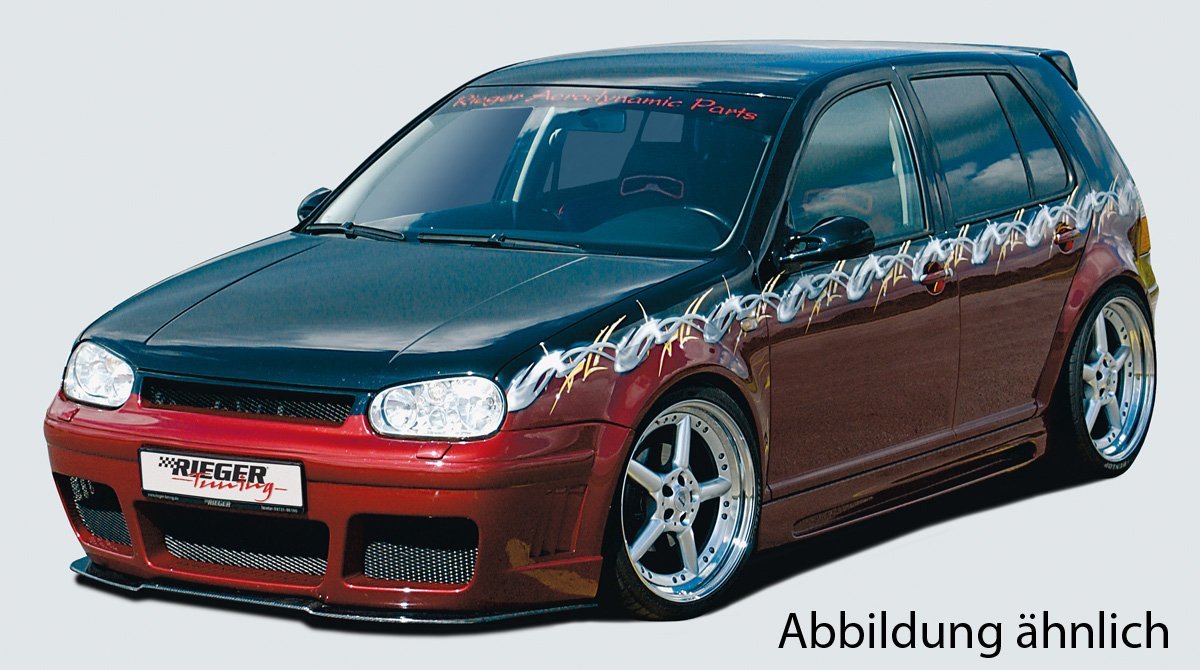 VW Golf 4 Rieger Spoilerschwert für Spoilerstoßstange 59015/59016/59037/59038 gekantete Version, für Spoilerstoßstange, Carbon, 
Montagezubehör, ABE