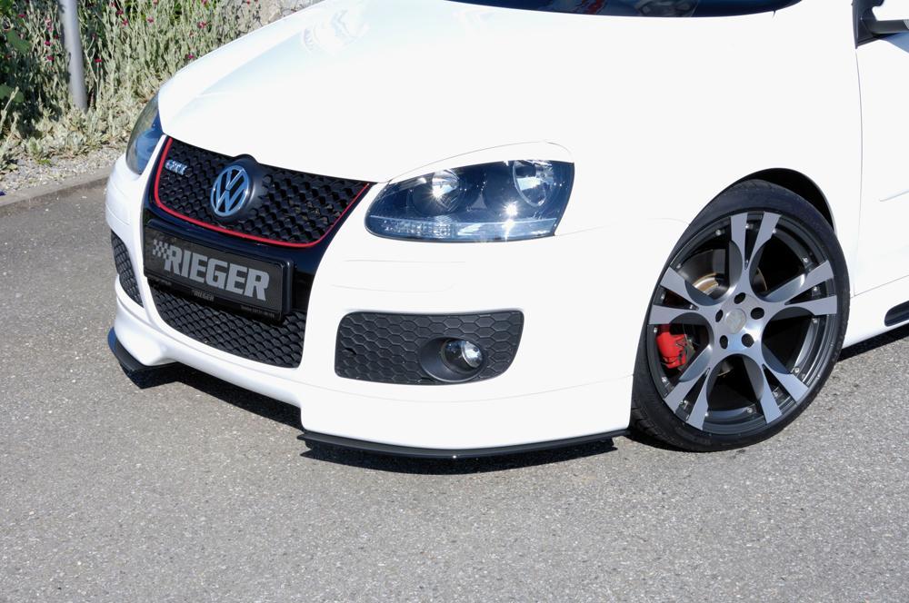 VW Golf 5 Rieger Spoilerschwert   nur GTI/GT, für Spoilerlippe 59400 2-tlg., für Spoilerlippe, ABS, 
inkl. Montagezubehör, ABE