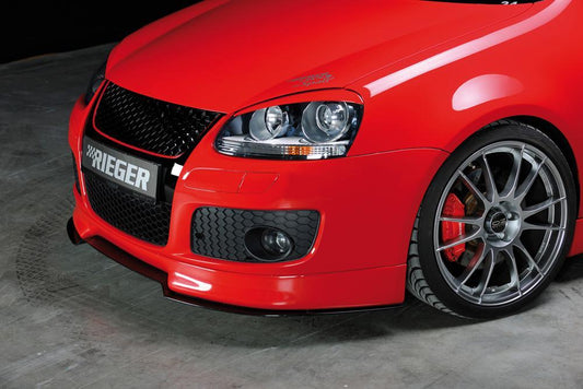VW Golf 5 Rieger Spoilerschwert   für Spoilerlippe 59400 (nur GTI/GT) gekantete Version, für Spoilerlippe, ABS, 
inkl. Montagezubehör, ABE