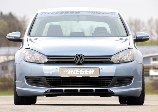 VW Golf 6 Rieger Spoilerlippe  mit zusätzlichen Lüftungsschlitzen, ABS, 
inkl. Alugitter, Montagezubehör, ABE