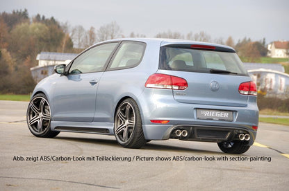 VW Golf 6 Rieger Seitenschweller  rechts, mit Schacht, mit Ausschnitt, ABS, 
inkl. Montagezubehör, Alugitter, Gutachten