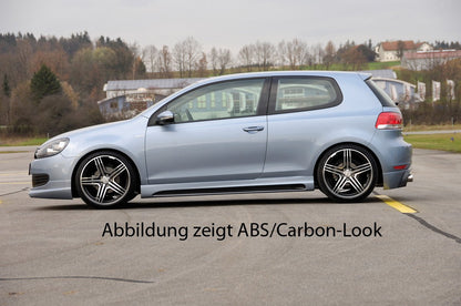 VW Golf 6 Rieger Seitenschweller  rechts, mit Schacht, mit Ausschnitt, ABS, 
inkl. Montagezubehör, Alugitter, Gutachten