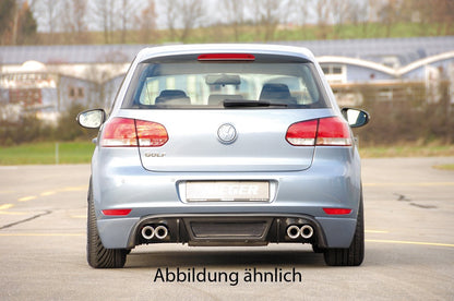 VW Golf 6 Rieger Heckschürzenansatz  für Endrohr li., ABS, 
inkl. Montagezubehör, Alugitter, Gutachten