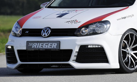 VW Golf 6 Rieger Spoilerstoßstange   inkl Lufteinlassblenden li/re ABS/schwarz glänzend orig. Nebelscheinwerfer entfallen, ABS, 
inkl. Montagezubehör, ABE