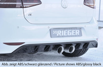 VW Golf 7 R Rieger Heckeinsatz  für Doppelendrohr mittig, (2x100mm ø), ABS, 
inkl. Montagezubehör, Gutachten